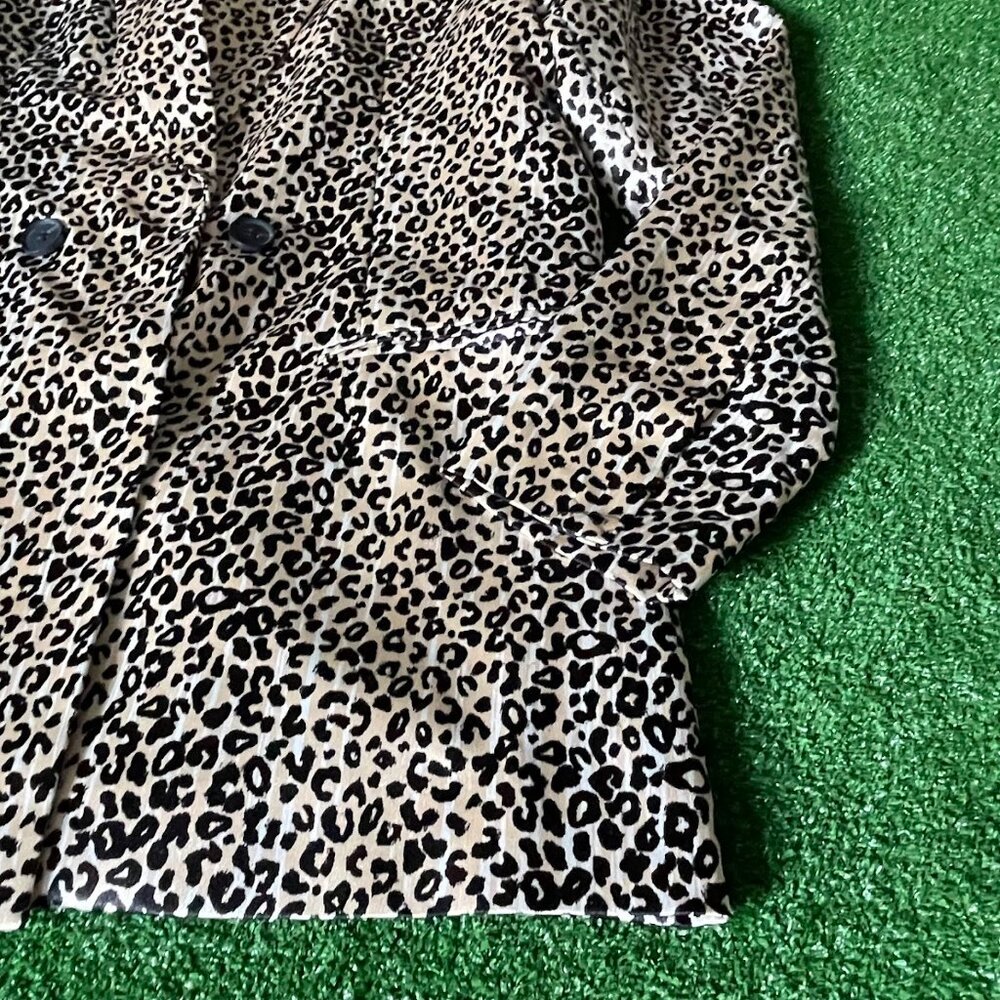 Nine West Double Button Leopard Print Satin Beige… - image 3